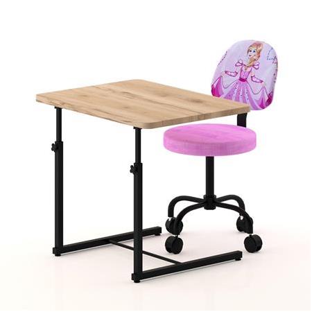 Prenses Sindirella desen Çocuk Odası Ders Çalışma Koltuk ve Masa Seti Tekerlekli Sandalye @depolife